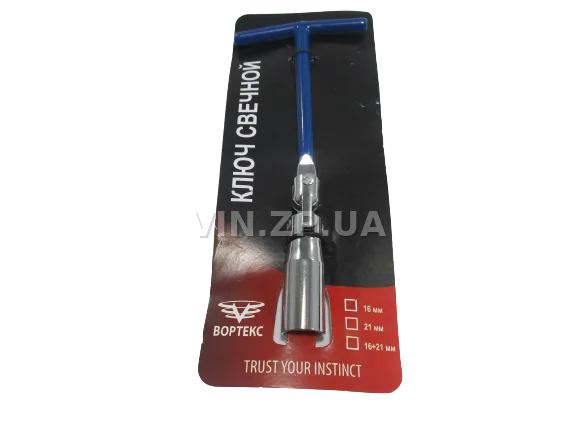 Ключ свечной 16мм VORTEX с карданным механизмом