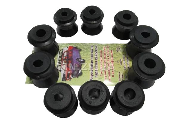 Втулки реактивных тяг штанг ВАЗ 2101, 2102, 2103, 2104, 2105, 2106, 2107 AWEL комплект 10шт, резина