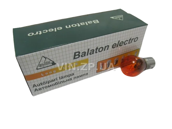 Лампа 12V PY21W, цоколь BAU15S BALATON повороты, 1 контактная оранжевая, 21 Вт, патрон со смещением 3