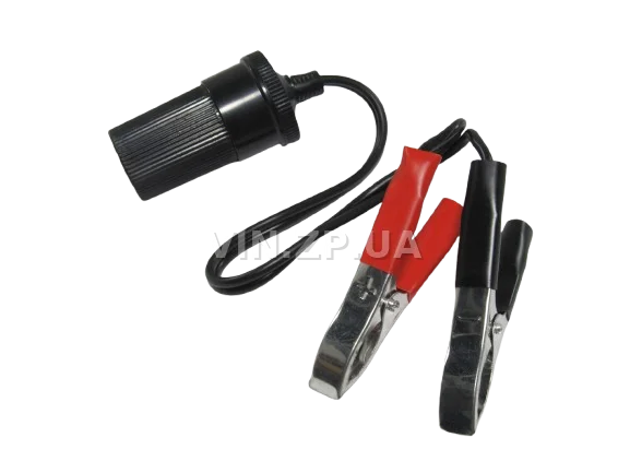 Гнездо переходник прикуривателя ELEGANT 12/ 24 V, 15 Амп, с крокодилами на АКБ 3