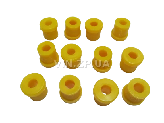 Втулки рессоры Москвич 412, 2140 AWEL комплект 12шт, полиуретан жолтые