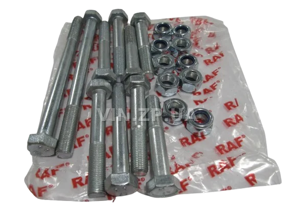 Болт реактивной штанги ВАЗ 2101-2107, к-кт 10 болтов+10 гаек RAF М12 x 1.25 x 70/80/150 6
