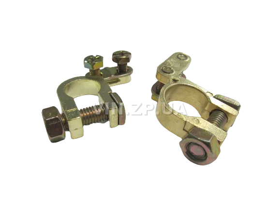 Клеммы аккумулятора ELEGANT легковые авто, цинк с латунным покрытием, комплект 2шт 3