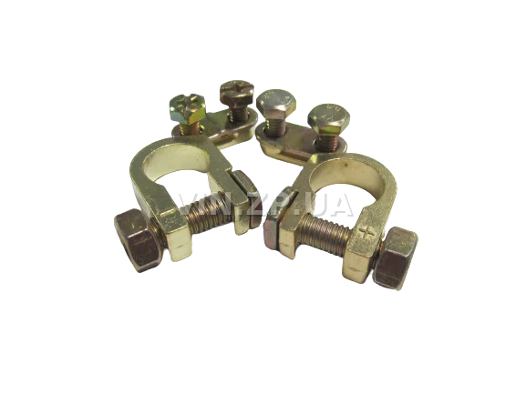 Клеммы аккумулятора ELEGANT легковые авто, цинк с латунным покрытием, комплект 2шт