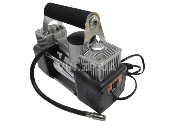 Компрессор автомобильный ELEGANT 300 Вт, 2-поршня ,10 Атм, 90 л/мин, зажимы на АКБ, спиральный.шланг до 7.5м, провод 3м 4