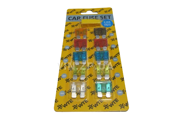 Предохранители Евро 5-30 Амп WTE комплект 10 шт, с пинцетом