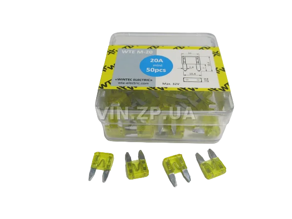 Предохранители Евро мини 20 Амп WTE комплект 50 шт