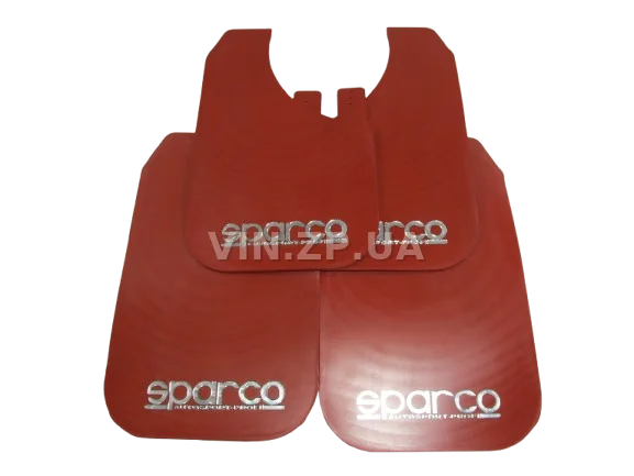 Брызговики SPARCO 430 х 265 мм, универсальные, красные, к-кт 4шт, мягкий капрон