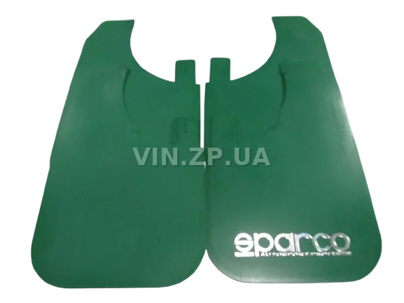 Брызговики SPARCO 430 х 265 мм, универсальные, зеленые, к-кт 4шт, мягкий капрон 2