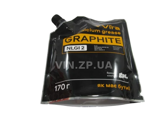 Смазка графитная пластичная VIRA "Graphite",  170 грамм, дой-пак со штуцером 2