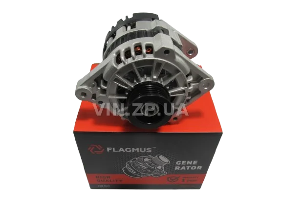 Генератор Ланос, Авео, Нексия, Нубира FLAGMUS шкив 5РК, 85 А, OEM 96303556 4
