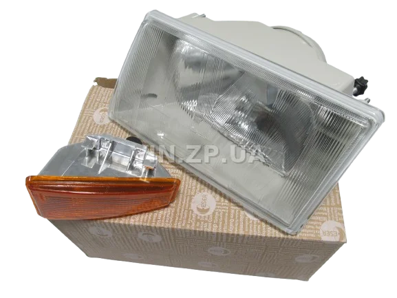 Фара ВАЗ 2108, 2109, 21099 ESER левая, жёлтый поворот, рисунок ''киржач'' 6