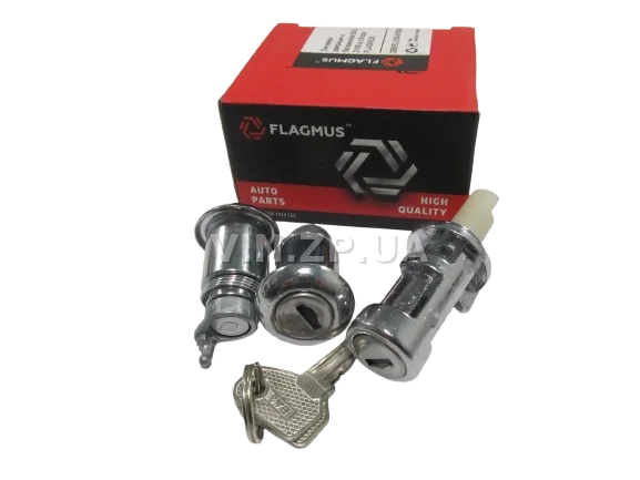 Замок багажника ВАЗ 2105, 2107, с личинками, замок 1шт + личинка 2шт + ключ 2шт FLAGMUS 5