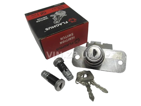 Замок багажника ВАЗ 2108, 2109, 2113, 2114, с личинками, замок 1шт + личинка 2шт + ключ 2шт FLAGMUS 5