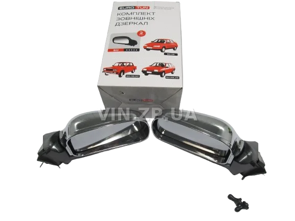 Зеркало ВАЗ 2104, 2105, 2107, с регулировкой, хром, к-кт 2шт EURO TUN 4