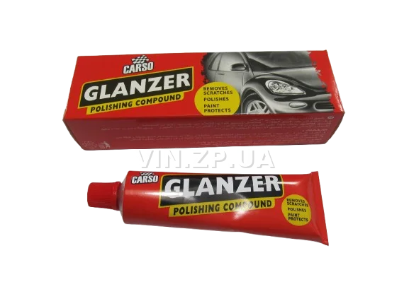 Паста полироль кузова CARSO GLANCER 60 гр с воском, для мелких царапин, для ручной полировки