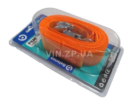 Трос буксировочный BALANSA 2 тонны, 4.0 м , 2 металлических крюка, блистер