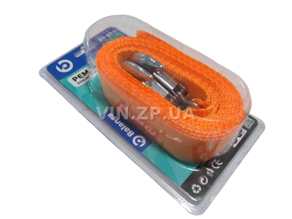 Трос буксировочный BALANSA 3 тонны, 4.0 м , 2 металлических крюка, блистер