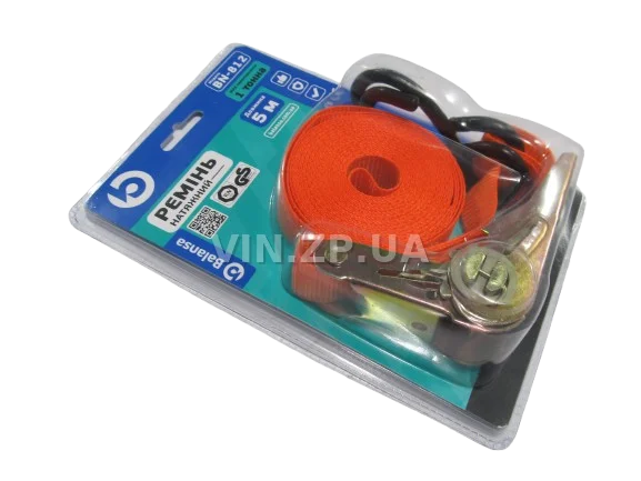 Трос ремень стяжной груза BALANSA 1.0 т, 5 м х 25 мм, с храповим механизмом 2