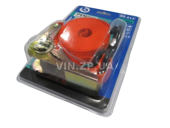 Трос ремень стяжной груза BALANSA 1.0 т, 5 м х 25 мм, с храповим механизмом