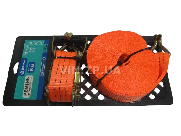 Трос ремень стяжной груза BALANSA 3.0 т, 8 м х 40 мм, с храповим механизмом