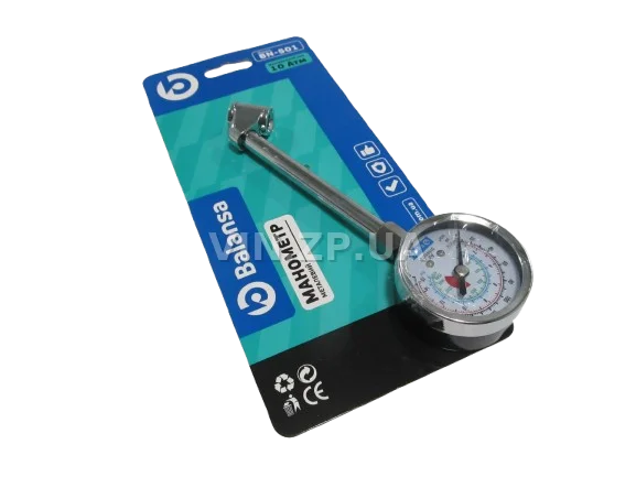 Манометр пластиковый до 15 Атм BALANSA механический, в блистере 4
