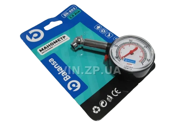 Манометр пластиковый до 3.5 Атм BALANSA механический, в блистере 3