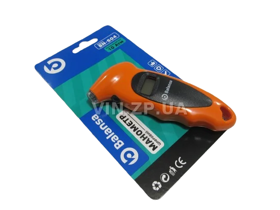 Манометр цифровой до 10 Атм BALANSA электронный, ЖК-дисплей, LED-подсветка, в блистере 4