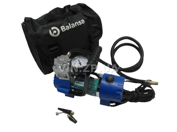 Компрессор автомобильный BALANSA 150 Вт, 10 Атм, 35 л/мин, в прикуриватель, с фонарём, шланг 1м , провод 3м