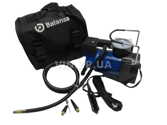 Компрессор автомобильный BALANSA ЛЮКС 150 Вт, 10 Атм, 35 л/мин, в прикуриватель, шланг 1м , провод 3м