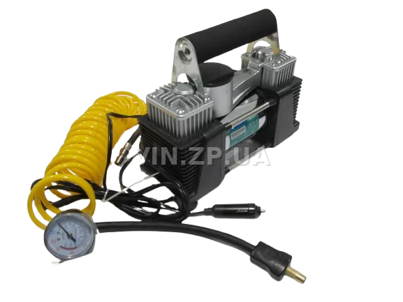 Компрессор автомобильный BALANSA 200 Вт, 2-поршня ,10 Атм, 60 л/мин, в прикуриватель, съёмный спиральный.шланг до 5 м, провод 3м 4