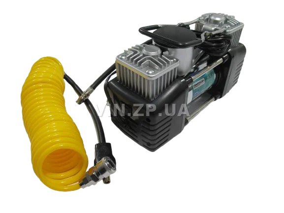 Компрессор автомобильный BALANSA 200 Вт, 2-поршня ,10 Атм, 60 л/мин, зажимы на АКБ, съёмный спиральный.шланг до 5 м, провод 3м 4