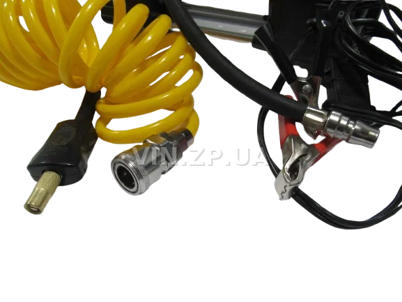 Компрессор автомобильный BALANSA 200 Вт, 2-поршня ,10 Атм, 60 л/мин, зажимы на АКБ, с фонарем,съёмный спиральный.шланг до 5 м, провод 3м 3