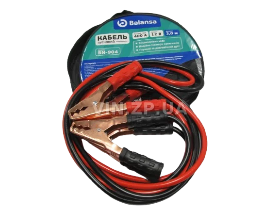 Стартовые провода прикуривания 400A BALANSA 3.0м, комплект 2 шт, сумка
