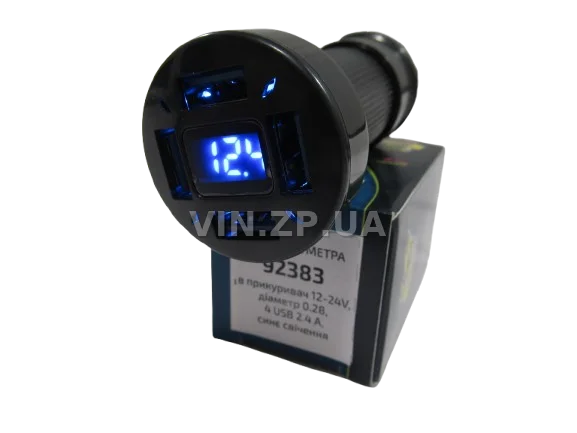Вольтметр в прикуриватель EuroSport 4 USB 12-24V DVM-28 AS-4-B 3